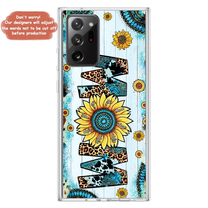 Custom Personalized Mom Sunflower Phone Case - Mother's Day Gift Idea - Upto 8 Kids - Case For iPhone/ Samsung