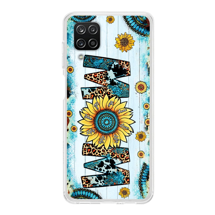 Custom Personalized Mom Sunflower Phone Case - Mother's Day Gift Idea - Upto 8 Kids - Case For iPhone/ Samsung