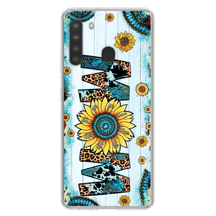 Custom Personalized Mom Sunflower Phone Case - Mother's Day Gift Idea - Upto 8 Kids - Case For iPhone/ Samsung