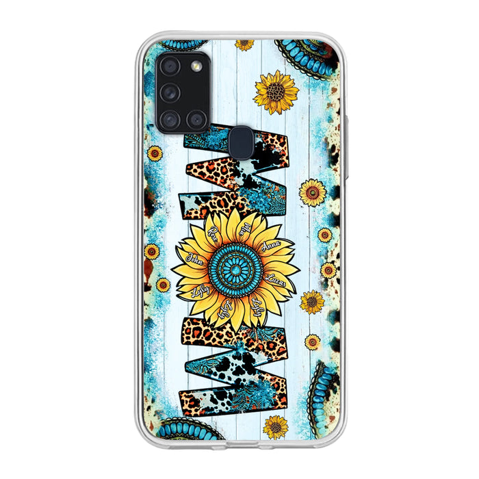 Custom Personalized Mom Sunflower Phone Case - Mother's Day Gift Idea - Upto 8 Kids - Case For iPhone/ Samsung