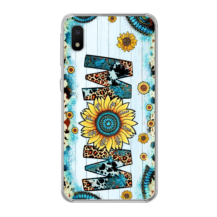 Custom Personalized Mom Sunflower Phone Case - Mother's Day Gift Idea - Upto 8 Kids - Case For iPhone/ Samsung