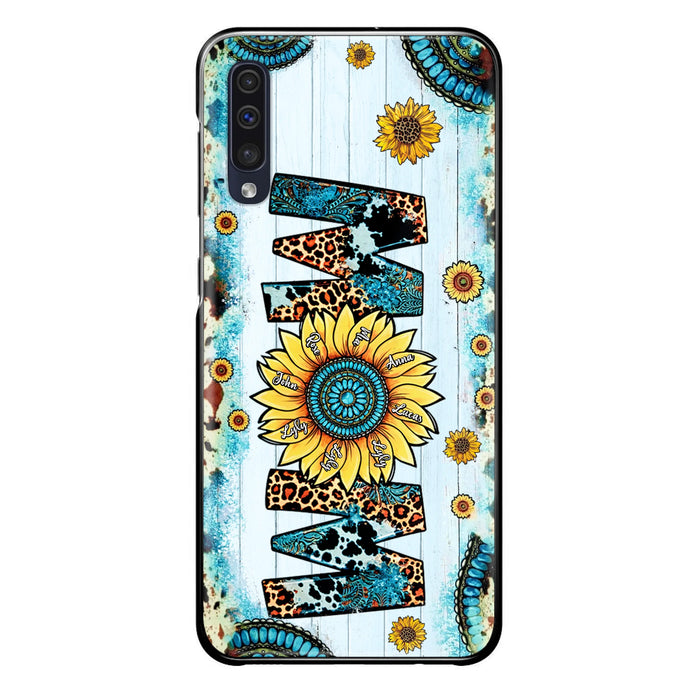 Custom Personalized Mom Sunflower Phone Case - Mother's Day Gift Idea - Upto 8 Kids - Case For iPhone/ Samsung