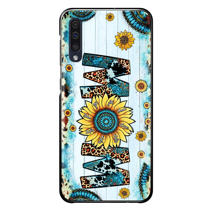 Custom Personalized Mom Sunflower Phone Case - Mother's Day Gift Idea - Upto 8 Kids - Case For iPhone/ Samsung