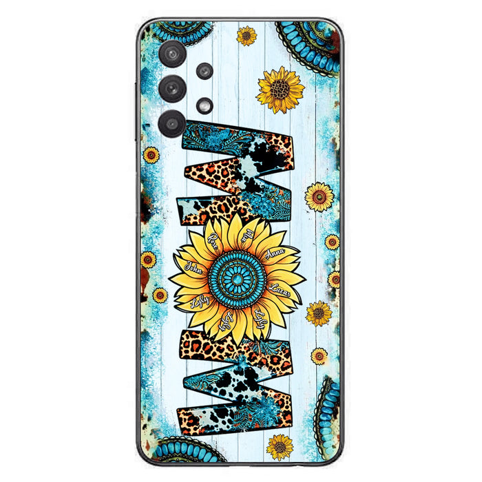 Custom Personalized Mom Sunflower Phone Case - Mother's Day Gift Idea - Upto 8 Kids - Case For iPhone/ Samsung