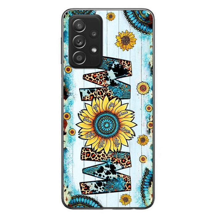 Custom Personalized Mom Sunflower Phone Case - Mother's Day Gift Idea - Upto 8 Kids - Case For iPhone/ Samsung