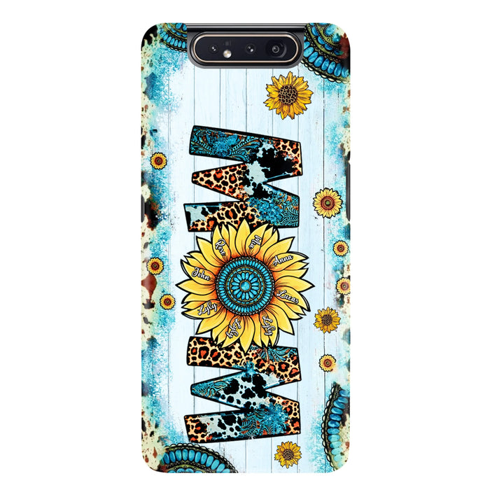 Custom Personalized Mom Sunflower Phone Case - Mother's Day Gift Idea - Upto 8 Kids - Case For iPhone/ Samsung