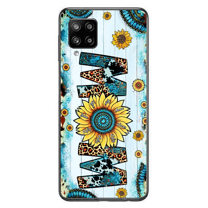Custom Personalized Mom Sunflower Phone Case - Mother's Day Gift Idea - Upto 8 Kids - Case For iPhone/ Samsung