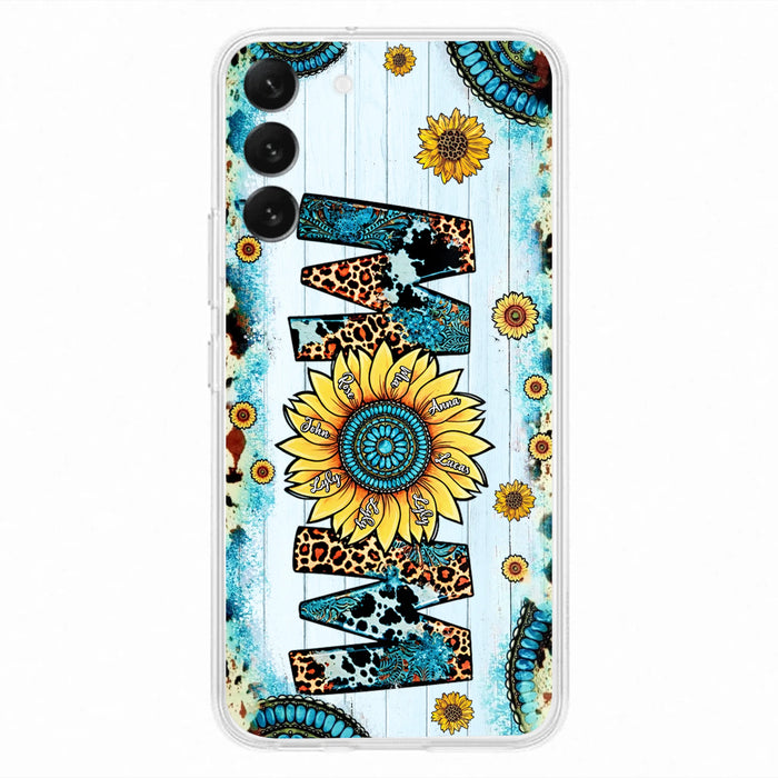 Custom Personalized Mom Sunflower Phone Case - Mother's Day Gift Idea - Upto 8 Kids - Case For iPhone/ Samsung
