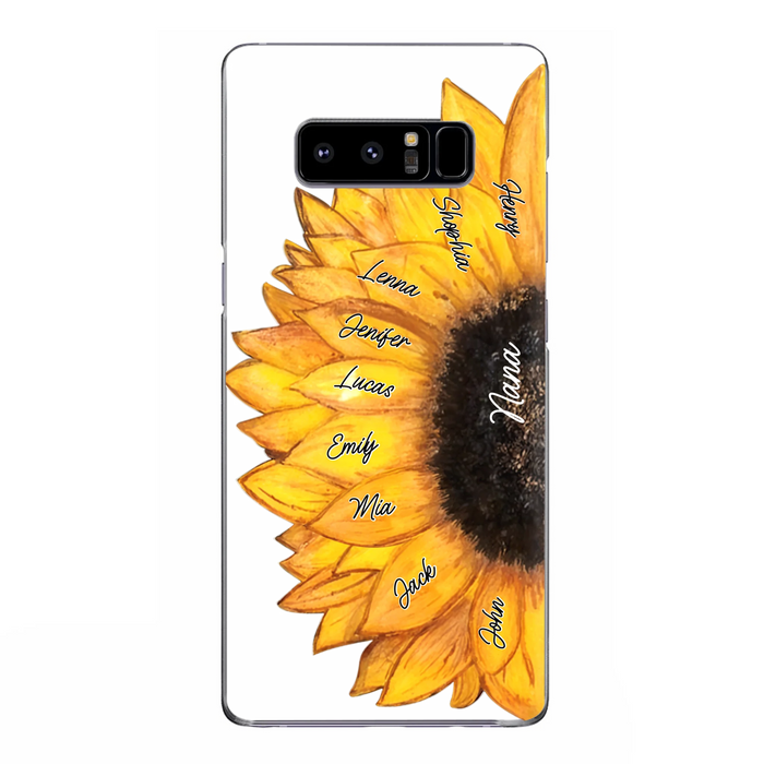 Custom Personalized Sunflower Grandma Phone Case -Upto 9 Kids - Mother's Day Gift Idea for Mom/Grandma