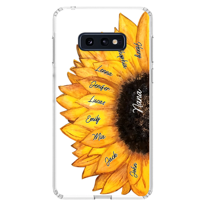 Custom Personalized Sunflower Grandma Phone Case -Upto 9 Kids - Mother's Day Gift Idea for Mom/Grandma