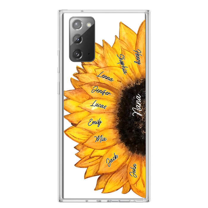 Custom Personalized Sunflower Grandma Phone Case -Upto 9 Kids - Mother's Day Gift Idea for Mom/Grandma
