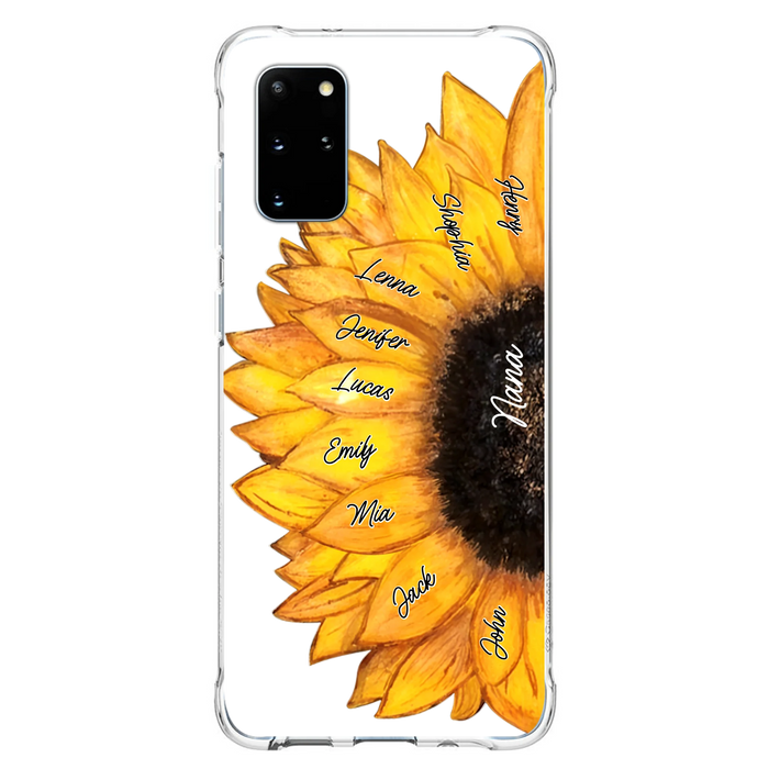 Custom Personalized Sunflower Grandma Phone Case -Upto 9 Kids - Mother's Day Gift Idea for Mom/Grandma