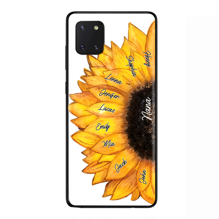 Custom Personalized Sunflower Grandma Phone Case -Upto 9 Kids - Mother's Day Gift Idea for Mom/Grandma