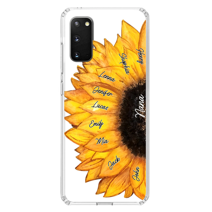 Custom Personalized Sunflower Grandma Phone Case -Upto 9 Kids - Mother's Day Gift Idea for Mom/Grandma
