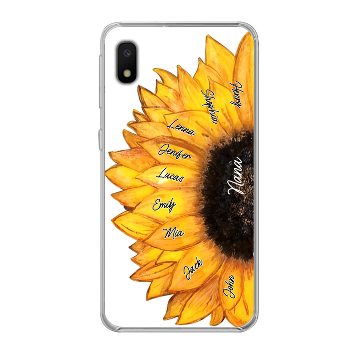 Custom Personalized Sunflower Grandma Phone Case -Upto 9 Kids - Mother's Day Gift Idea for Mom/Grandma