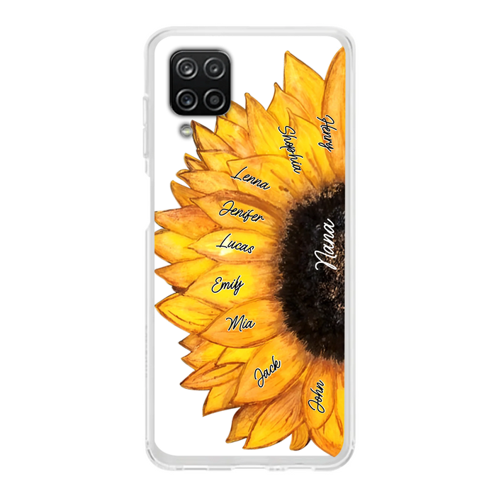 Custom Personalized Sunflower Grandma Phone Case -Upto 9 Kids - Mother's Day Gift Idea for Mom/Grandma