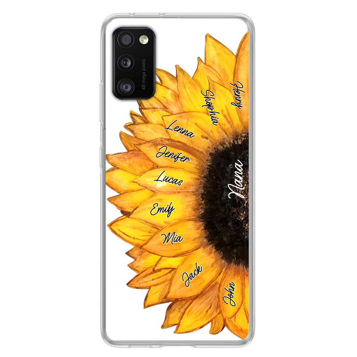 Custom Personalized Sunflower Grandma Phone Case -Upto 9 Kids - Mother's Day Gift Idea for Mom/Grandma