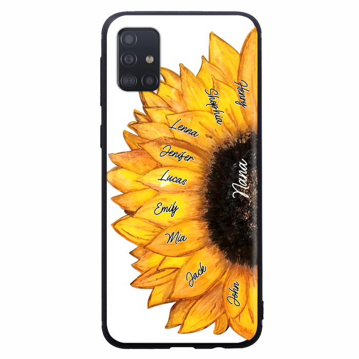Custom Personalized Sunflower Grandma Phone Case -Upto 9 Kids - Mother's Day Gift Idea for Mom/Grandma