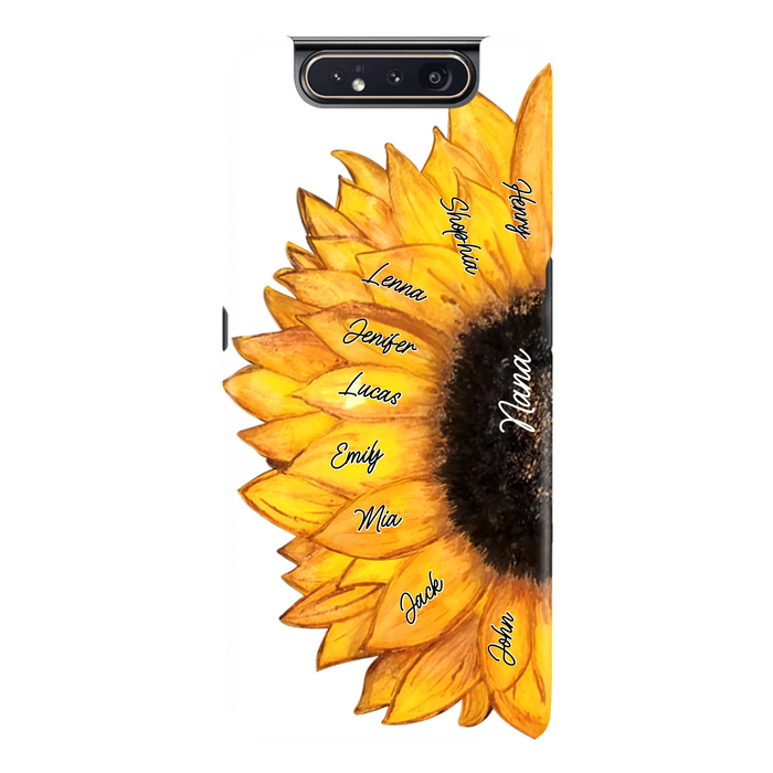 Custom Personalized Sunflower Grandma Phone Case -Upto 9 Kids - Mother's Day Gift Idea for Mom/Grandma