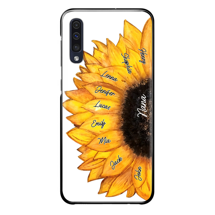 Custom Personalized Sunflower Grandma Phone Case -Upto 9 Kids - Mother's Day Gift Idea for Mom/Grandma