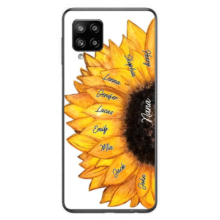 Custom Personalized Sunflower Grandma Phone Case -Upto 9 Kids - Mother's Day Gift Idea for Mom/Grandma