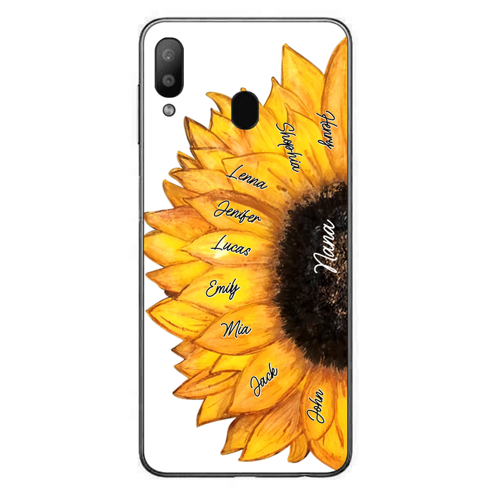 Custom Personalized Sunflower Grandma Phone Case -Upto 9 Kids - Mother's Day Gift Idea for Mom/Grandma