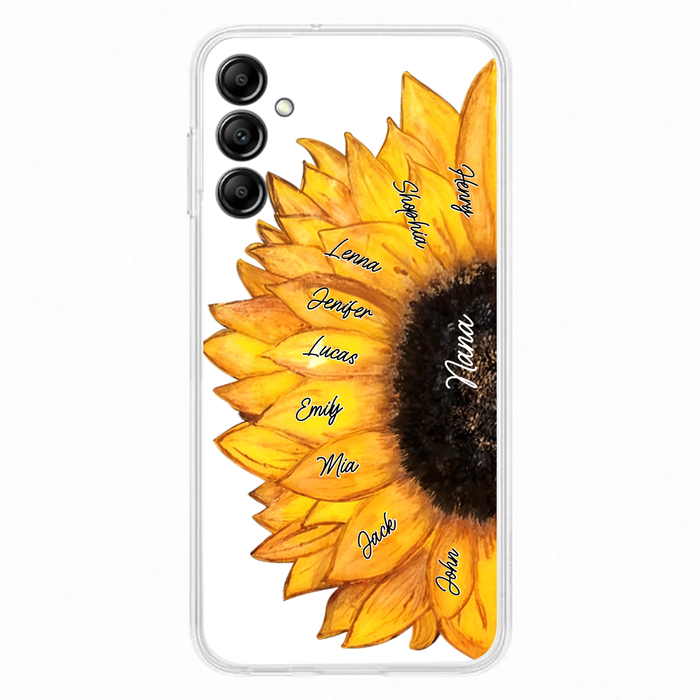 Custom Personalized Sunflower Grandma Phone Case -Upto 9 Kids - Mother's Day Gift Idea for Mom/Grandma