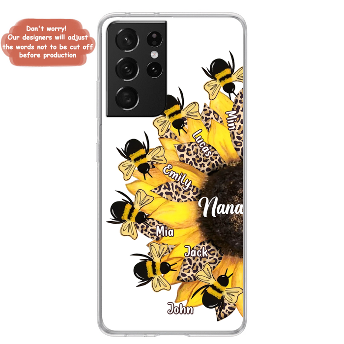 Custom Sunflower Grandma Phone Case - Mother's Day Gift Idea for Mom/Grandma