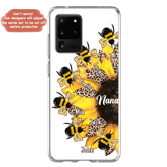 Custom Sunflower Grandma Phone Case - Mother's Day Gift Idea for Mom/Grandma