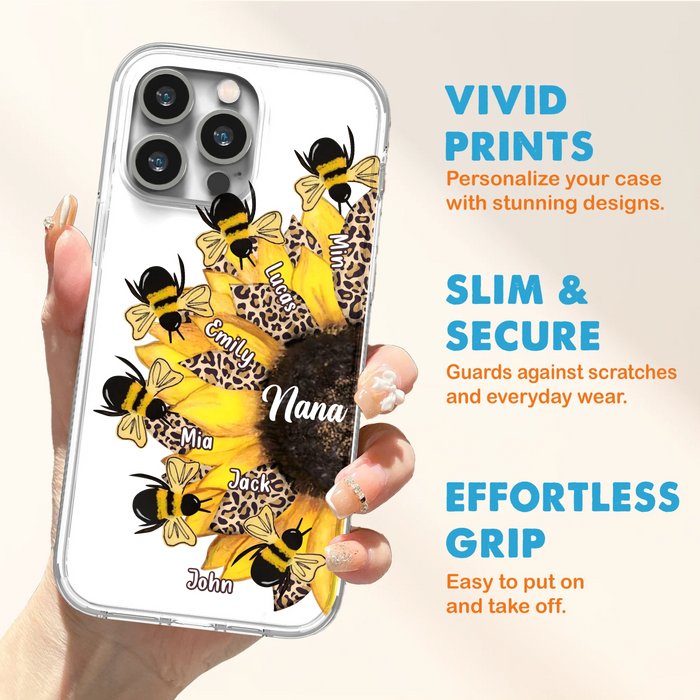 Custom Sunflower Grandma Phone Case - Mother's Day Gift Idea for Mom/Grandma