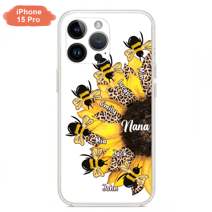 Custom Sunflower Grandma Phone Case - Mother's Day Gift Idea for Mom/Grandma