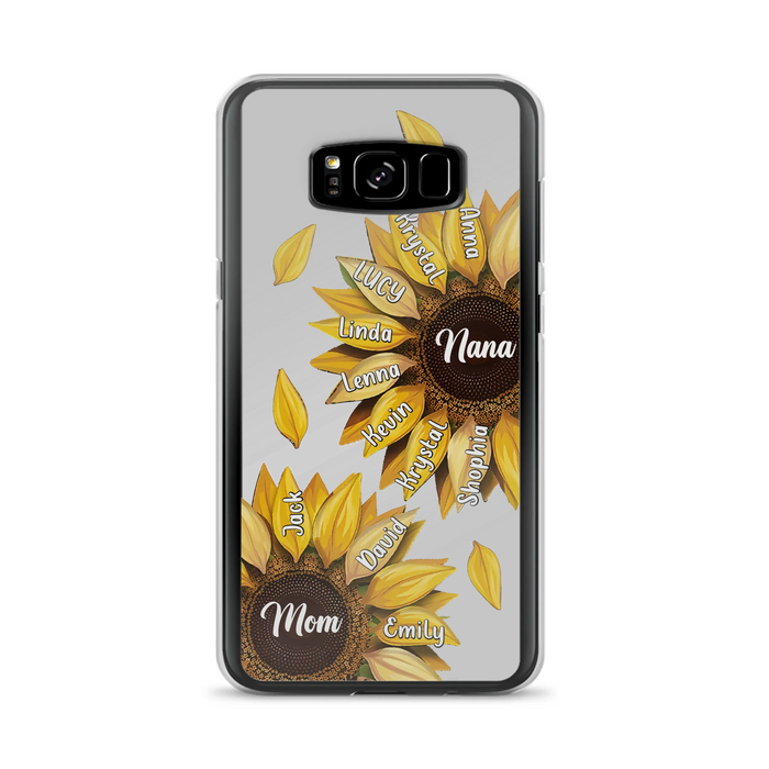 Custom Personalized Sunflower Grandma Phone Case -Upto 11 Kids - Mother's Day Gift Idea for Mom/Grandma -  Case For iPhone/Samsung