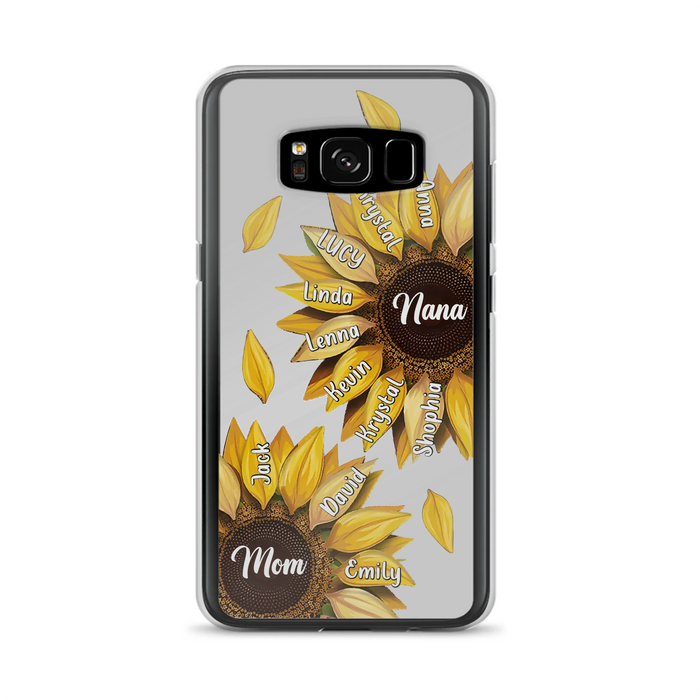 Custom Personalized Sunflower Grandma Phone Case -Upto 11 Kids - Mother's Day Gift Idea for Mom/Grandma -  Case For iPhone/Samsung