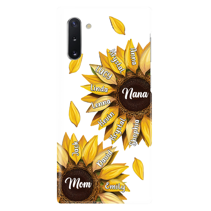 Custom Personalized Sunflower Grandma Phone Case -Upto 11 Kids - Mother's Day Gift Idea for Mom/Grandma -  Case For iPhone/Samsung