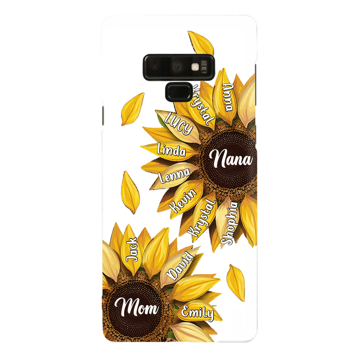 Custom Personalized Sunflower Grandma Phone Case -Upto 11 Kids - Mother's Day Gift Idea for Mom/Grandma -  Case For iPhone/Samsung