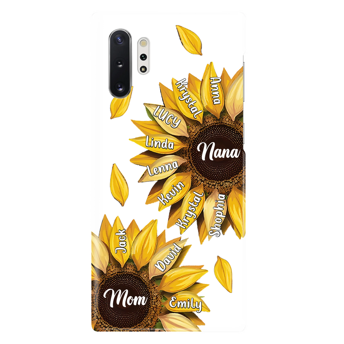 Custom Personalized Sunflower Grandma Phone Case -Upto 11 Kids - Mother's Day Gift Idea for Mom/Grandma -  Case For iPhone/Samsung