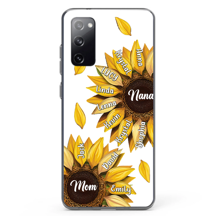 Custom Personalized Sunflower Grandma Phone Case -Upto 11 Kids - Mother's Day Gift Idea for Mom/Grandma -  Case For iPhone/Samsung