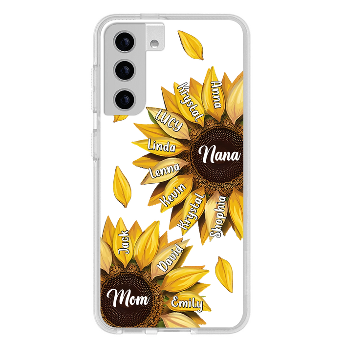 Custom Personalized Sunflower Grandma Phone Case -Upto 11 Kids - Mother's Day Gift Idea for Mom/Grandma -  Case For iPhone/Samsung