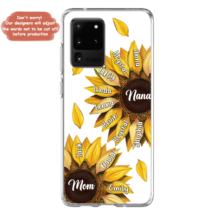Custom Personalized Sunflower Grandma Phone Case -Upto 11 Kids - Mother's Day Gift Idea for Mom/Grandma -  Case For iPhone/Samsung