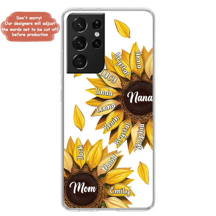 Custom Personalized Sunflower Grandma Phone Case -Upto 11 Kids - Mother's Day Gift Idea for Mom/Grandma -  Case For iPhone/Samsung