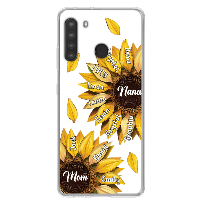 Custom Personalized Sunflower Grandma Phone Case -Upto 11 Kids - Mother's Day Gift Idea for Mom/Grandma -  Case For iPhone/Samsung