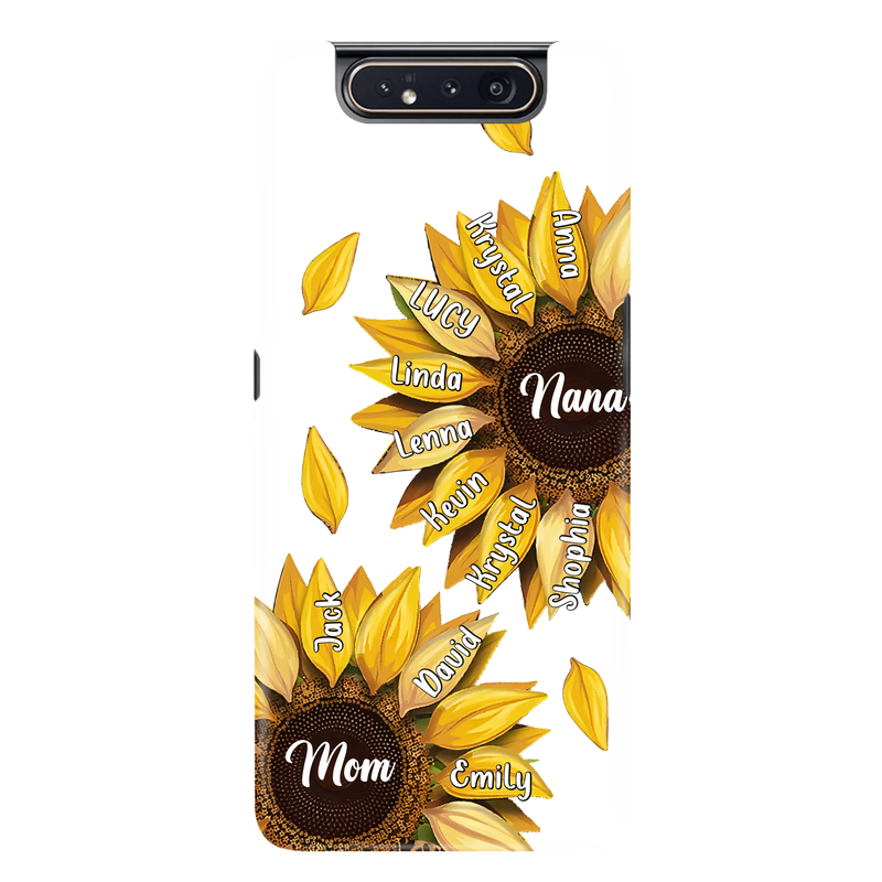 Custom Personalized Sunflower Grandma Phone Case -Upto 11 Kids - Mother's Day Gift Idea for Mom/Grandma -  Case For iPhone/Samsung