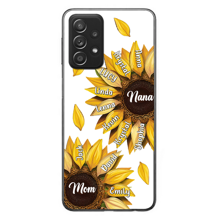 Custom Personalized Sunflower Grandma Phone Case -Upto 11 Kids - Mother's Day Gift Idea for Mom/Grandma -  Case For iPhone/Samsung
