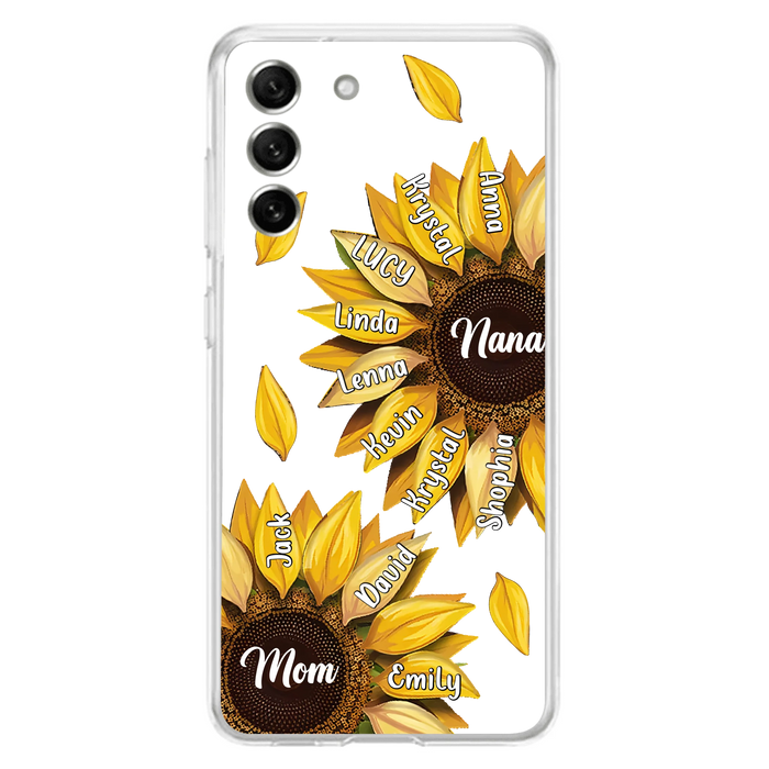 Custom Personalized Sunflower Grandma Phone Case -Upto 11 Kids - Mother's Day Gift Idea for Mom/Grandma -  Case For iPhone/Samsung