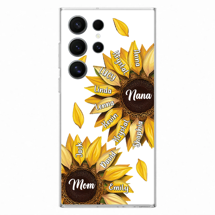 Custom Personalized Sunflower Grandma Phone Case -Upto 11 Kids - Mother's Day Gift Idea for Mom/Grandma -  Case For iPhone/Samsung