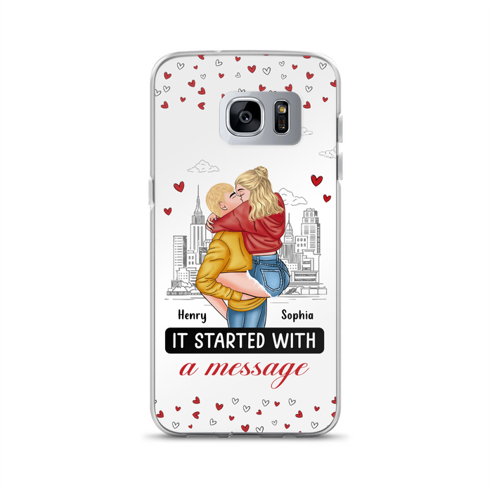 Custom Personalized Couple Phone Case For iPhone/ Samsung - Gift Idea For Couple - It Started With A Message