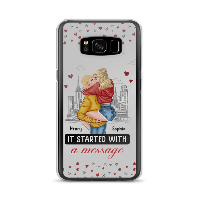 Custom Personalized Couple Phone Case For iPhone/ Samsung - Gift Idea For Couple - It Started With A Message