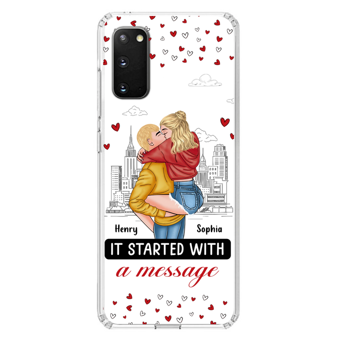 Custom Personalized Couple Phone Case For iPhone/ Samsung - Gift Idea For Couple - It Started With A Message