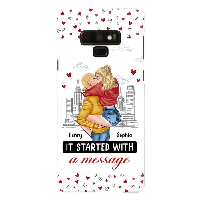 Custom Personalized Couple Phone Case For iPhone/ Samsung - Gift Idea For Couple - It Started With A Message