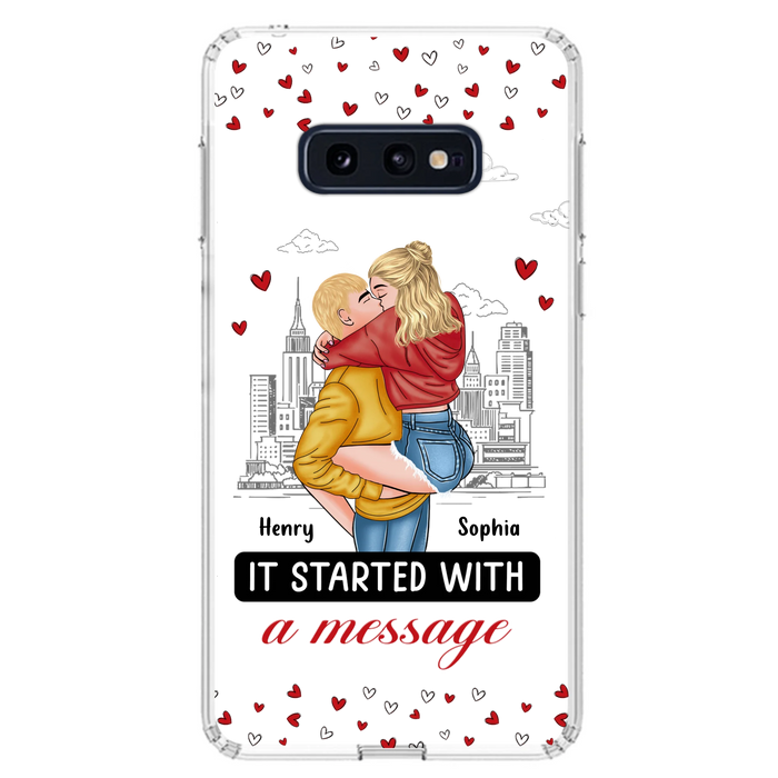 Custom Personalized Couple Phone Case For iPhone/ Samsung - Gift Idea For Couple - It Started With A Message